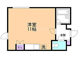 サウンドスケープ ワンルームの間取図画像