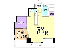 ライオンズマンション北22条 1LDKの間取図画像