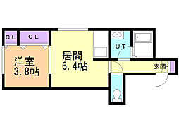 ラフレーズN34イースト 1DKの間取図画像