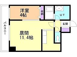 バロンドール 1LDKの間取図画像