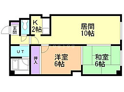 レジデンス22 2LDKの間取図画像