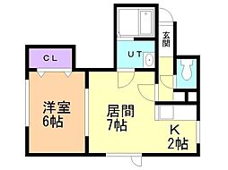 コートフルーレ・1 1LDKの間取図画像