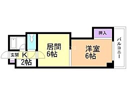 フロンティア2911 1LDKの間取図画像