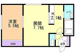 シャトー北28条 1LDKの間取図画像