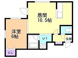 グローリー2 1LDKの間取図画像