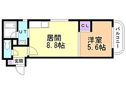 ウィングスクエア 1LDKの間取図画像