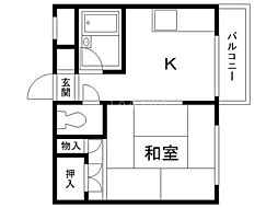 クラークハイツ 1Kの間取図画像