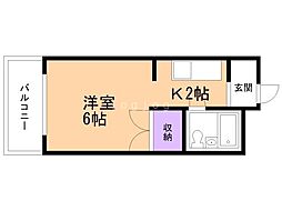 ライフハイツ 1Kの間取図画像