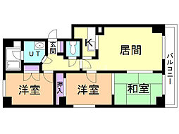 ノースウィズ参番館 3LDKの間取図画像