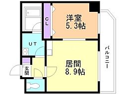 美工ビル 1LDKの間取図画像