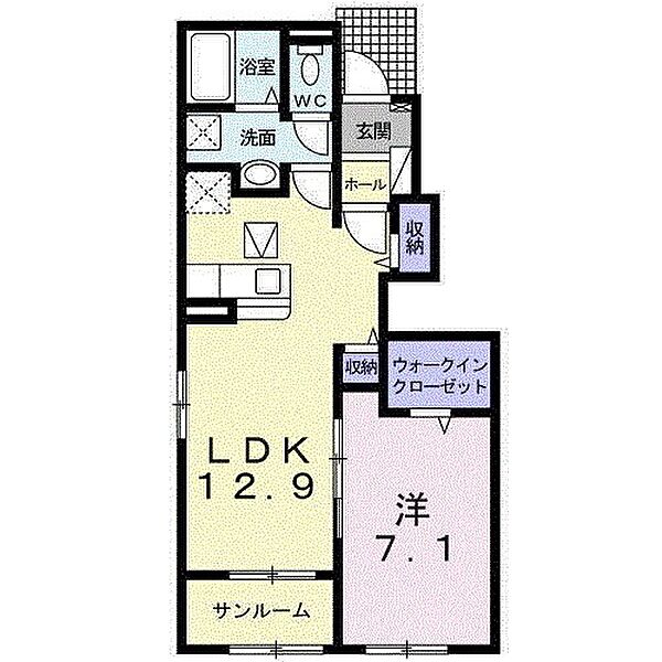 茨城県龍ケ崎市直鮒(賃貸アパート1LDK・1階・50.08㎡)の写真 その2