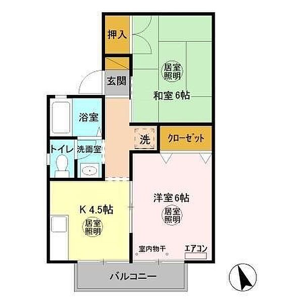 茨城県土浦市木田余東台４丁目(賃貸アパート2K・2階・40.29㎡)の写真 その2