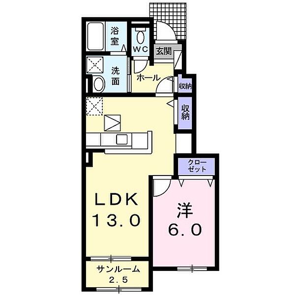 茨城県稲敷郡阿見町大字青宿(賃貸アパート1LDK・1階・50.03㎡)の写真 その2