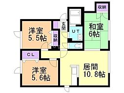 ハウスなかがわ 3LDKの間取図画像
