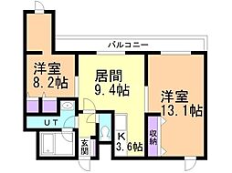 ミラージュ・神宮前 2SLDKの間取図画像