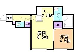 ライラスN7 1LDKの間取図画像
