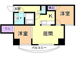 サイレンス宮の森アネックス 2LDKの間取図画像