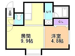 リー苗穂駅前ビル 1LDKの間取図画像