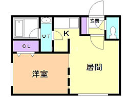 エムプラスヤマハナ 1LDKの間取図画像