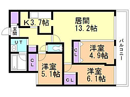YAMAHANA-CITY.STELLA 3LDKの間取図画像