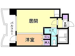 札幌ビオス館 9階1DKの間取り