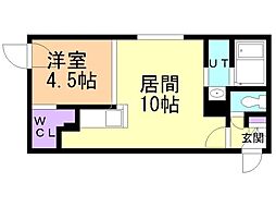 札幌市中央区南二十条西8丁目マンション 1LDKの間取図画像