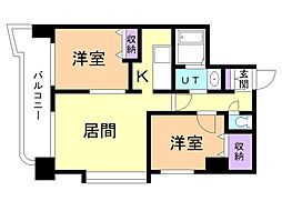円山ガーデンヒルズ 2LDKの間取図画像