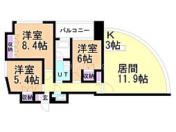 Aden宮の森 3LDKの間取図画像