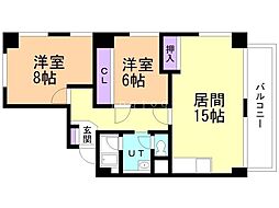 パークレヂデンス 2LDKの間取図画像