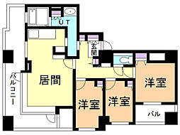 リバービュー山鼻 3LDKの間取図画像