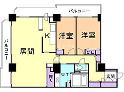 知事公館前タワーレジデンス 2LDKの間取図画像