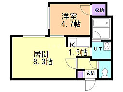 グラシアス大通 1LDKの間取図画像