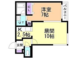 ノブァ桑園 1LDKの間取図画像
