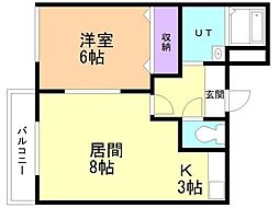 ショパンシャトー 1LDKの間取図画像