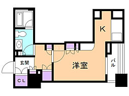 プライムメゾン大通公園 1Kの間取図画像