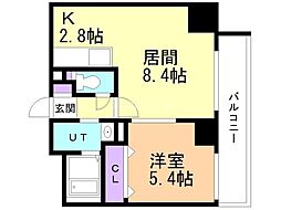 N6ウエスト11・M 1LDKの間取図画像