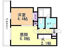 RESIDIASAPPORO-EKIMAE 1LDKの間取図画像