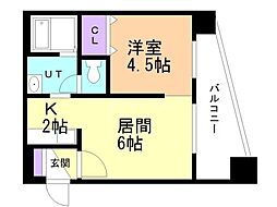 シティテラス南5条 1LDKの間取図画像
