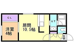 ホープ北円山 1LDKの間取図画像