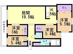 フェスタリア宮の森 4LDKの間取図画像