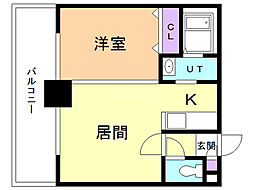 BLOCKTOWER 1LDKの間取図画像