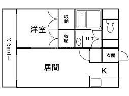 エクセランS25 1LDKの間取図画像