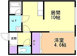 F・ASAHIS7W17 1LDKの間取図画像