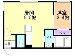札幌市中央区南九条西13丁目マンション 1LDKの間取図画像