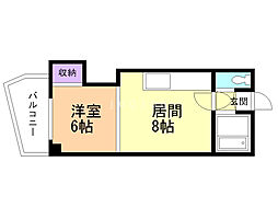 円山ハイム 1LDKの間取図画像