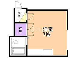 プチキューブ ワンルームの間取図画像