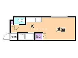 プラザイン桑園 1Kの間取図画像