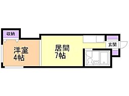 ルミナスS520 1DKの間取図画像