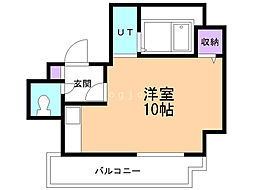 シルキーU6.1 ワンルームの間取図画像