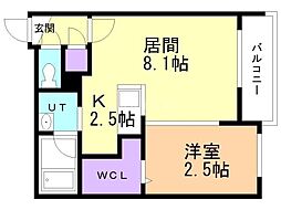 札幌市中央区北七条西11丁目マンション 1LDKの間取図画像
